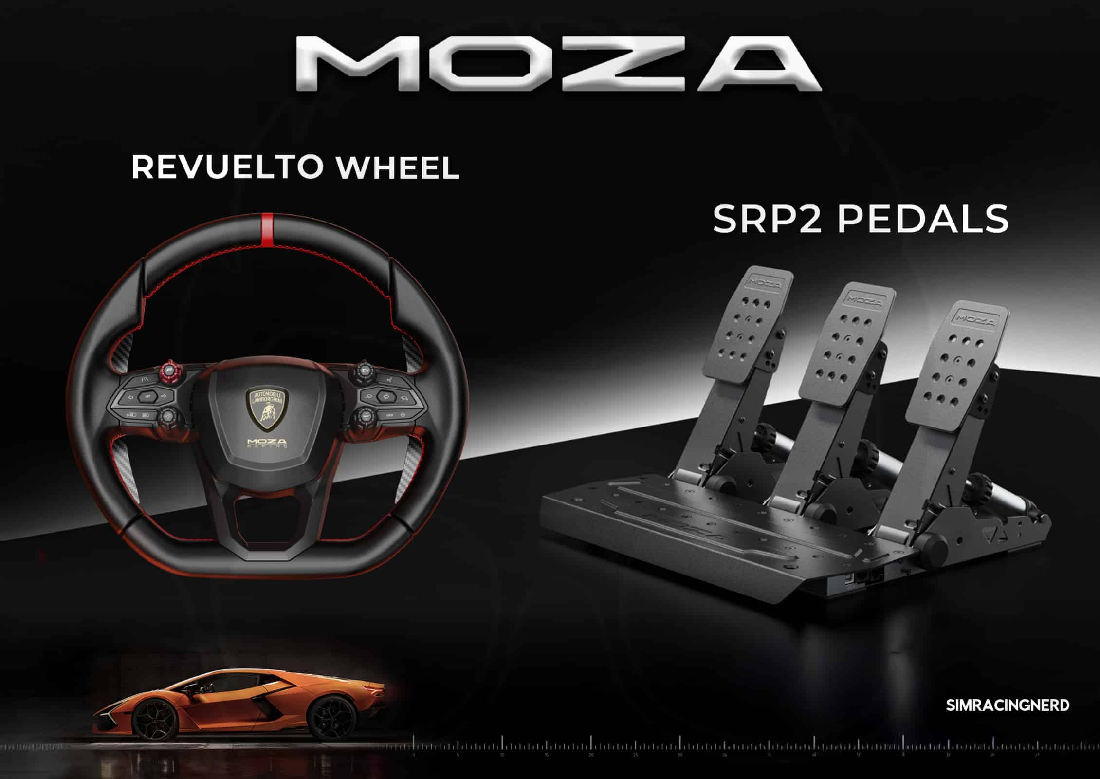 MOZA Racing Wheel Lamborghini Revuelto pedals SRP2